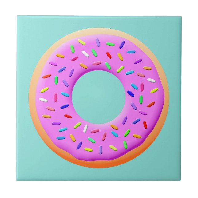 Carreau Dessin De Mignonne Donut Avec Des Saupoudrages (Devant)