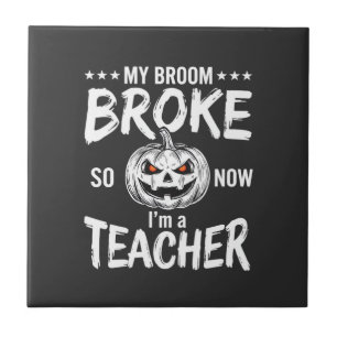 Carreau Dessin de professeur d'Halloween drôle balai cassé