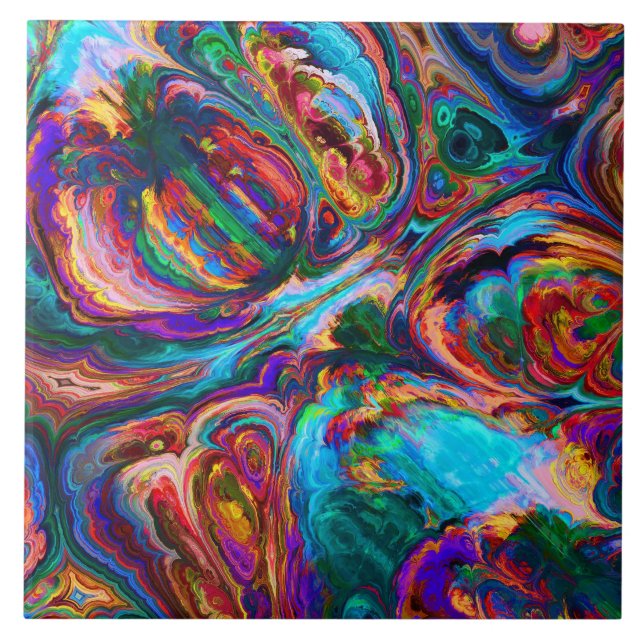 Carreau Dessin moderne de peintures (Devant)