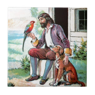 Carreau Dessin vintage : Compagnons des heures isolées