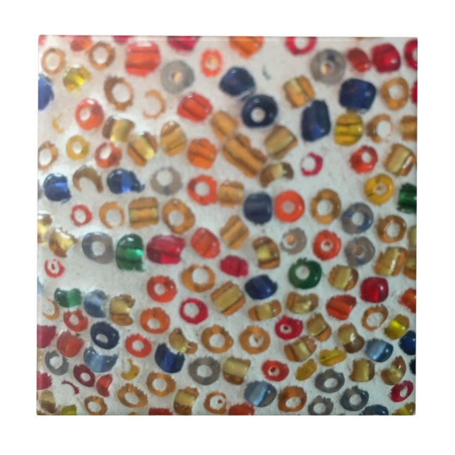Carreau Dessous de verre perles colorées - Carrelage en cé (Devant)