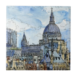 Carreau Destinations   Watercolor River Thames Waterfront