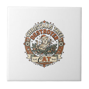 Carreau Destructeur d'arbre de Noël Chat Destructeur d'arb