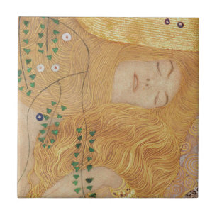 Carreau Détail de Gustav Klimt   des serpents de l'eau I