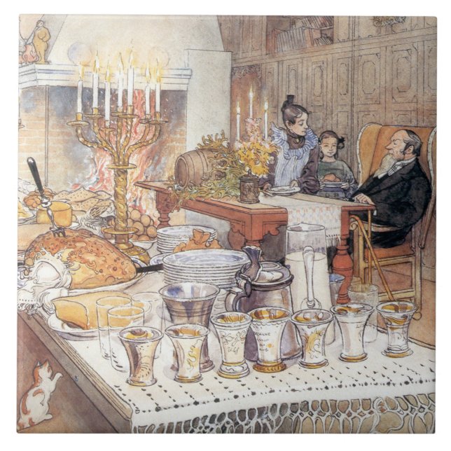 Carreau Détail de la veille de Noël (Noël suédois traditio (Devant)