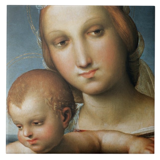 Carreau Détail de <Virgin and Child> Attribué à Rapha (Devant)