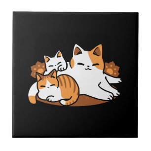 Carreau Détendez-vous Art Chat - 'Laze Furr Days' pour les