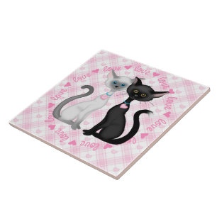 Carreau Deux chats mignons en amour