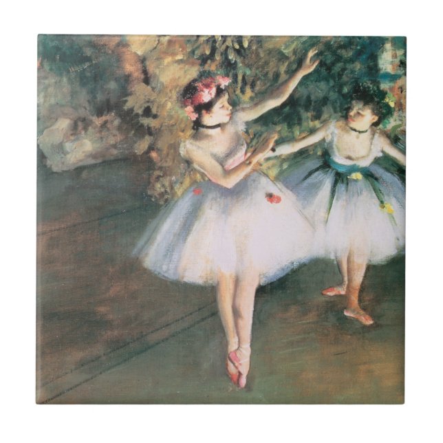 Carreau Deux danseurs sur scène par Edgar Degas, Art Vinta (Devant)