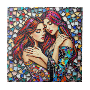 Carreau Deux femmes amoureuses   Style Carrelage mosaïque 