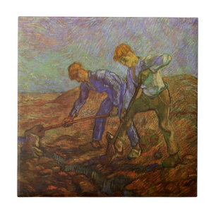 Carreau Deux paysans creusant par Vincent van Gogh