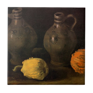Carreau Deux pots et deux citrouilles par Vincent van Gogh