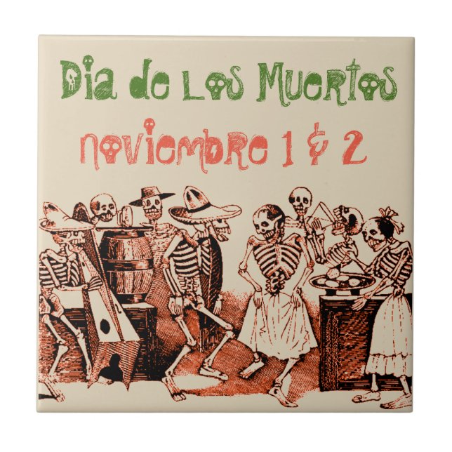 Carreau Dia de Los Muertos Day de la tuile morte de (Devant)