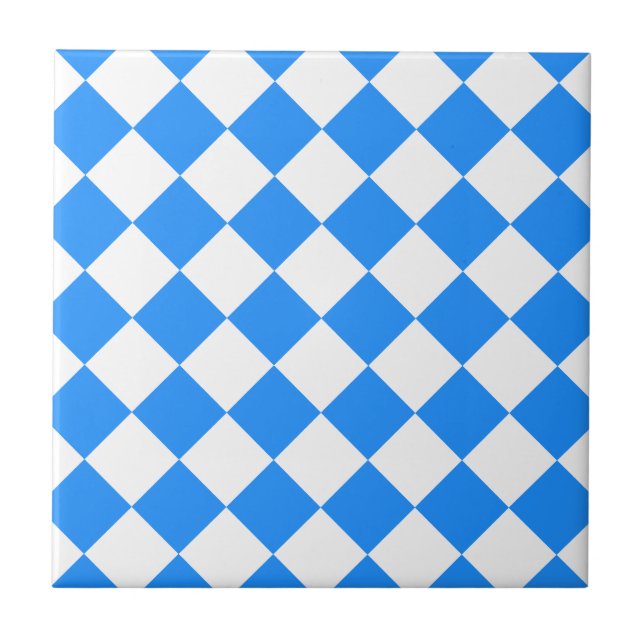 Carreau Diag Checkered - blanc et bleu (Devant)