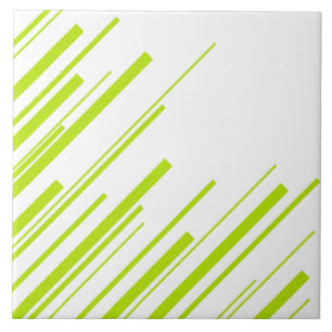 Carreau Diagonales - Lime vert et blanc