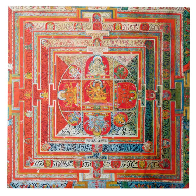 Carreau Diagramme cosmique de Mandala pour la méditation (Devant)