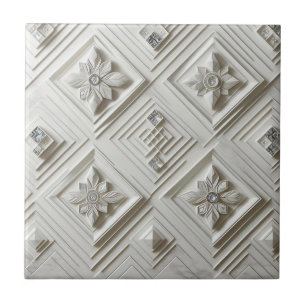 Carreau Diamant Blanc Mid Century Modern 