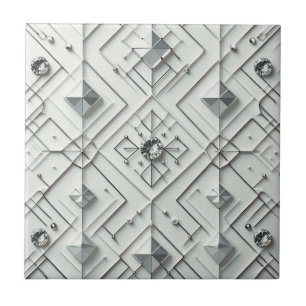 Carreau Diamant Blanc Mid Century Modern