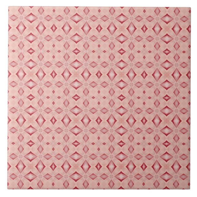Carreau Diamant rose vif Géométrique méditerranéen (Devant)