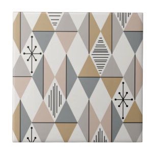 Carreau Diamants d'art de l'ère atomique Or d'argent