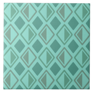 Carreau Diamants modernes du milieu du siècle Turquoise