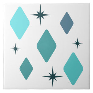 Carreau Diamants moyens minimaux Turquoise