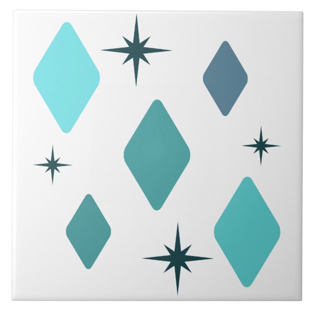Carreau Diamants moyens minimaux Turquoise (Devant)