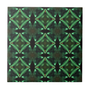 Carreau Diamants vert émeraude magnifique art géométrique