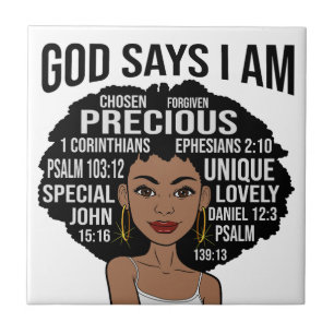 Carreau Dieu dit que je suis Black Christian Femmes Melani