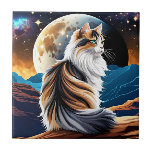 Carreau Dilute Calico Chat et Lune du désert