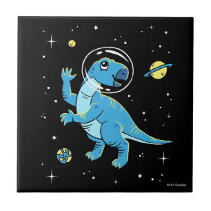 Carreau Dinos Rhabdodon Bleu Dans L'Espace