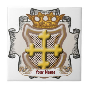 Carreau Dios Cross Nom de famille mosaïque personnalisée