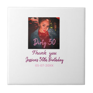 Carreau Dirty 30 Anniversaire ajouter nom rose ajouter dat