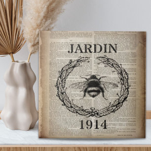 Carreau ditionary print frentry vintage bee