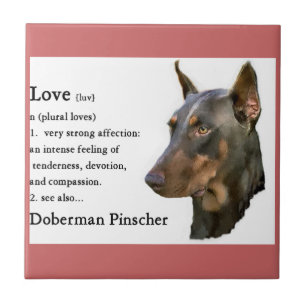 Carreau Doberman Pinscher Art Love Is...