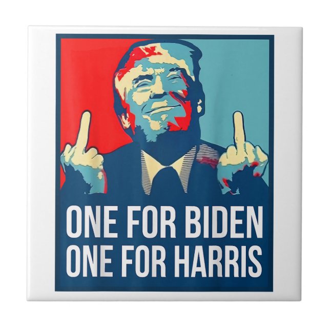 Carreau Donald Trump Middle Finger Biden Harris America Re (Devant)