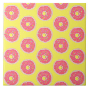 Carreau Donuts Pailletés Rose Tendances Motif Amusant