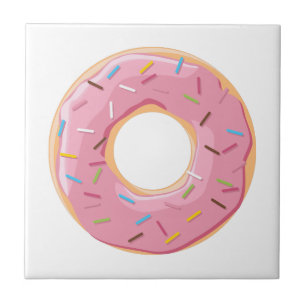 Carreau Donuts rose bleu et morceaux motif chocolat