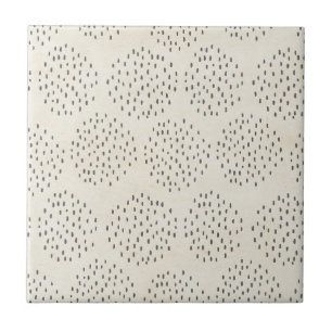 Carreau Dots modernes Ivoire et Mince point noir Imprimer