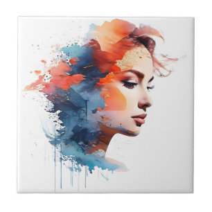 Carreau Double exposition art femme