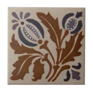 Carreau Doulton Lambeth Nouveau Barbotine Antique Repro