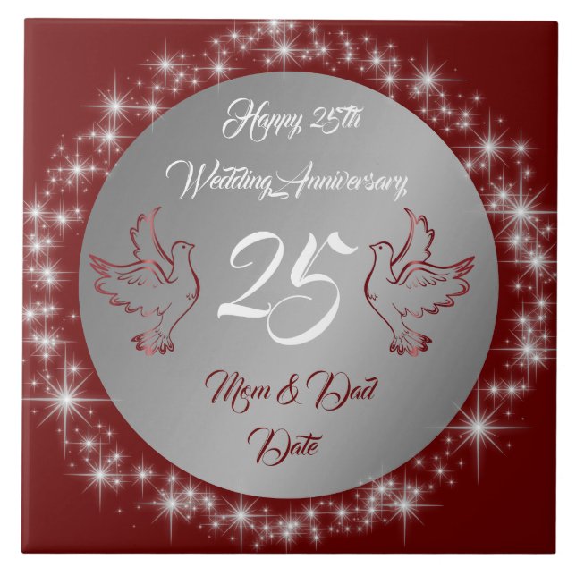 Carreau Dove Customize Happy Silver 25e Anniversaire (Devant)