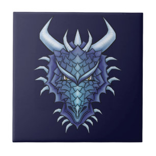 Carreau Dragon cool Art - Purple Blue Magagone Head