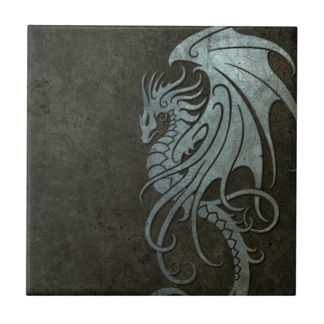 Carreau Dragon de vol en acier industriel - côté droit (Devant)