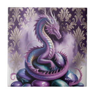 Carreau Dragon gothique mystique pourpre