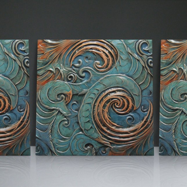 Carreau Dragon Scales Victorian Green Motifs bio (Créateur téléchargé)