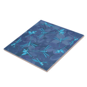Carreau Dragonfly bleu clair lisse