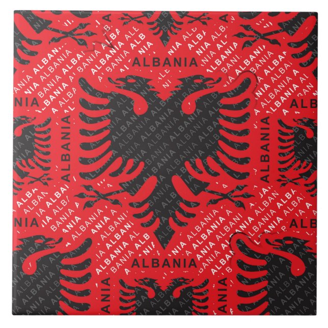Carreau Drapeau albanais motif 2 (Devant)
