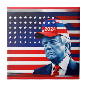Carreau Drapeau américain Donald Trump 2024