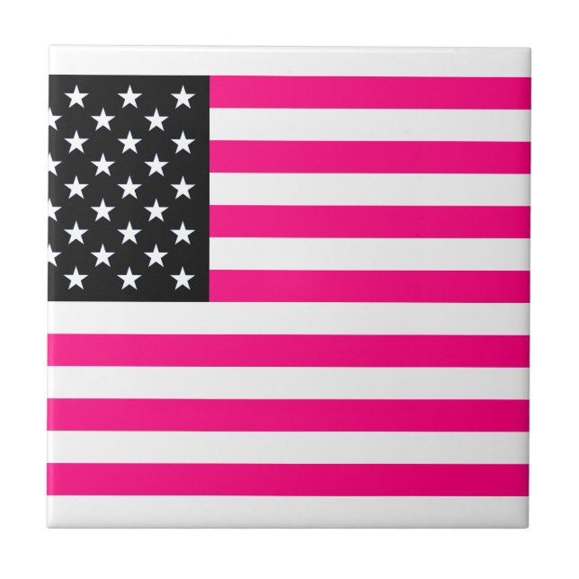 Carreau drapeau américain rose (Devant)